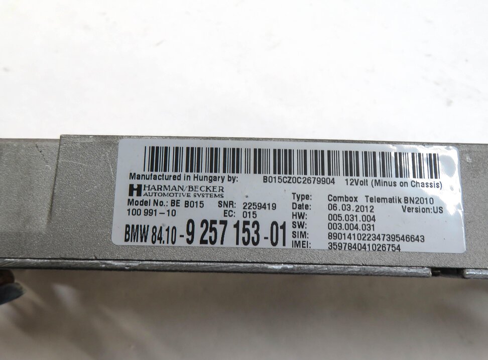 Thumbnail 4: 2012 BMW 528i (F10) BLUETOOTH COMMUNICATION TELEMATICS COMBOX CONTROL MODULE