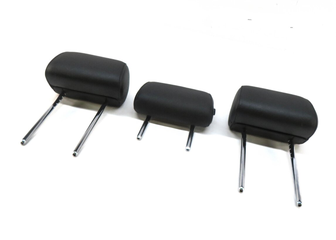 2012 BMW 535Xi (E60) REAR LEFT RIGHT CENTER SEAT HEADREST SET (BLACK LEATHER)