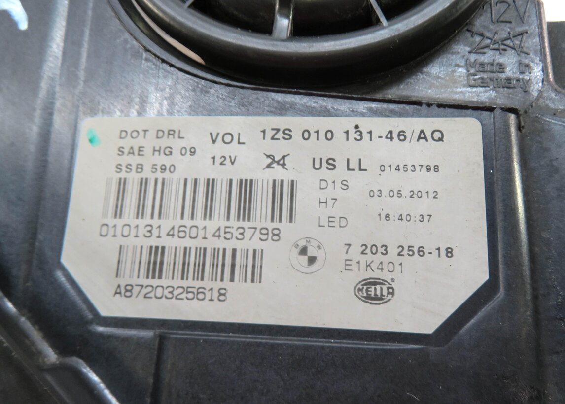 Thumbnail 7: 2011-2013 BMW 528i 535i 550i M5 (F10) RIGHT - XENON HID ADAPTIVE HEADLIGHT LAMP