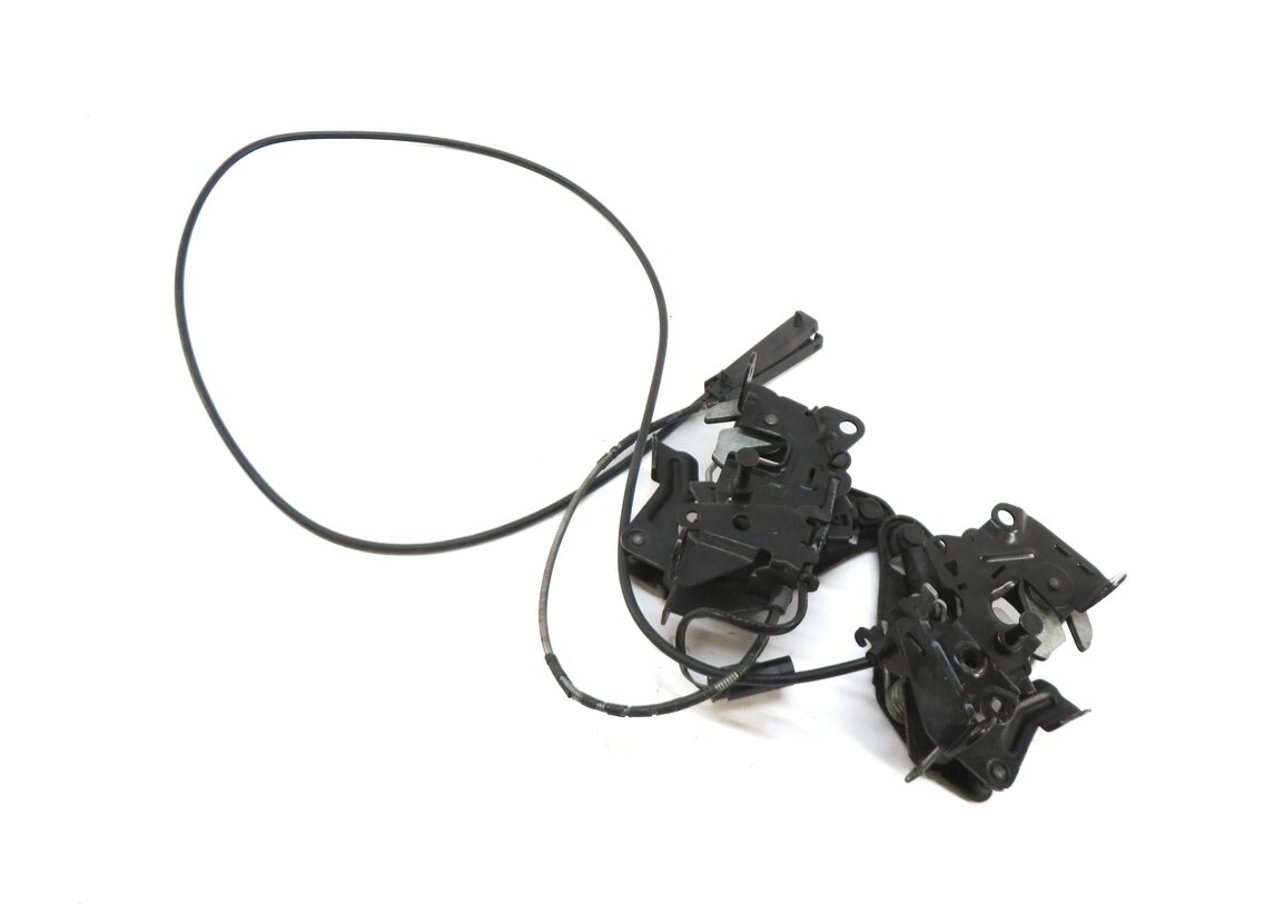 2013 BMW 535i (F10) FRONT LEFT & RIGHT LOWER HOOD LOCK LATCH SET w/ CABLE