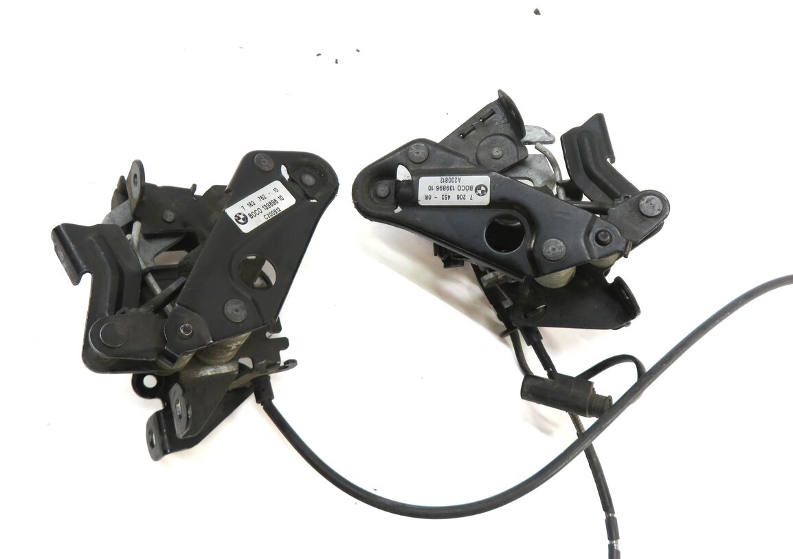 Thumbnail 4: 2013 BMW 535i (F10) FRONT LEFT & RIGHT LOWER HOOD LOCK LATCH SET w/ CABLE