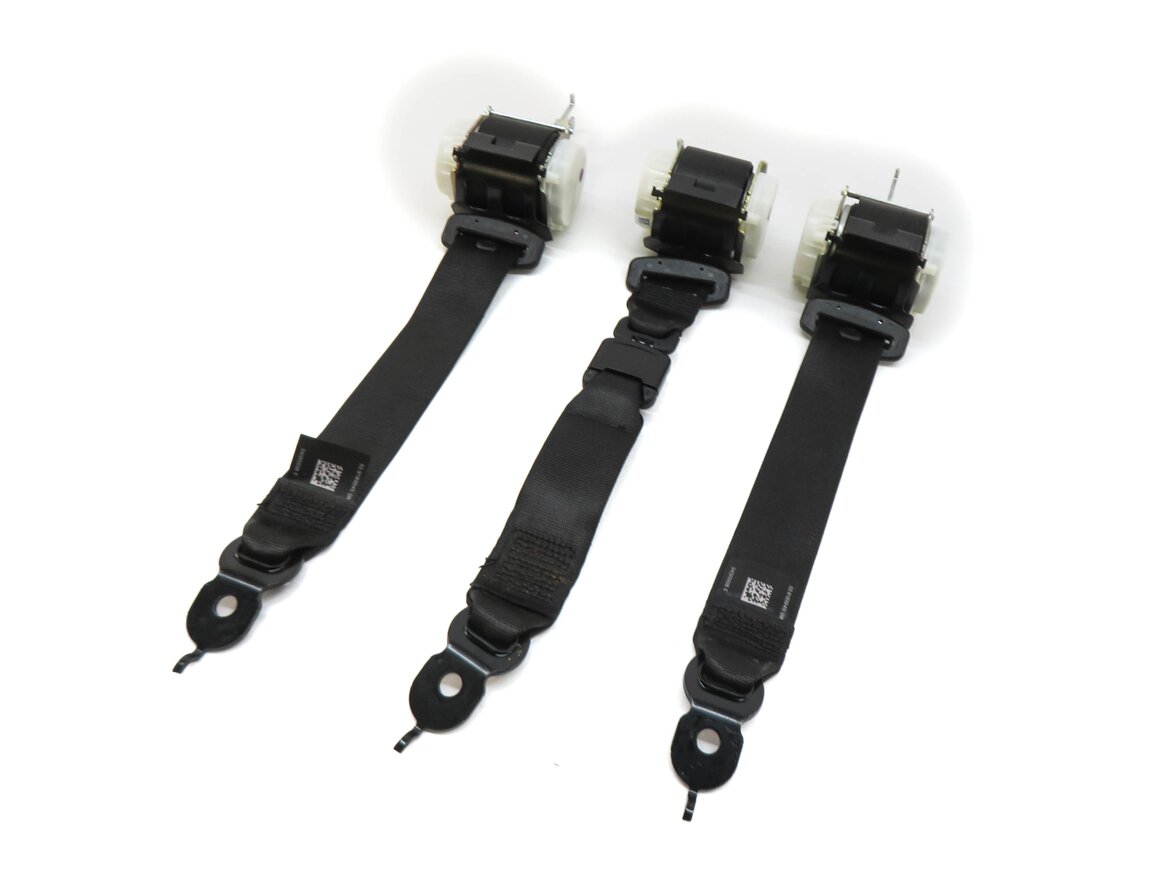 2013 BMW 535i (F10) REAR SEAT LEFT CENTER RIGHT SEATBELT RETRACTOR SET (BLACK)