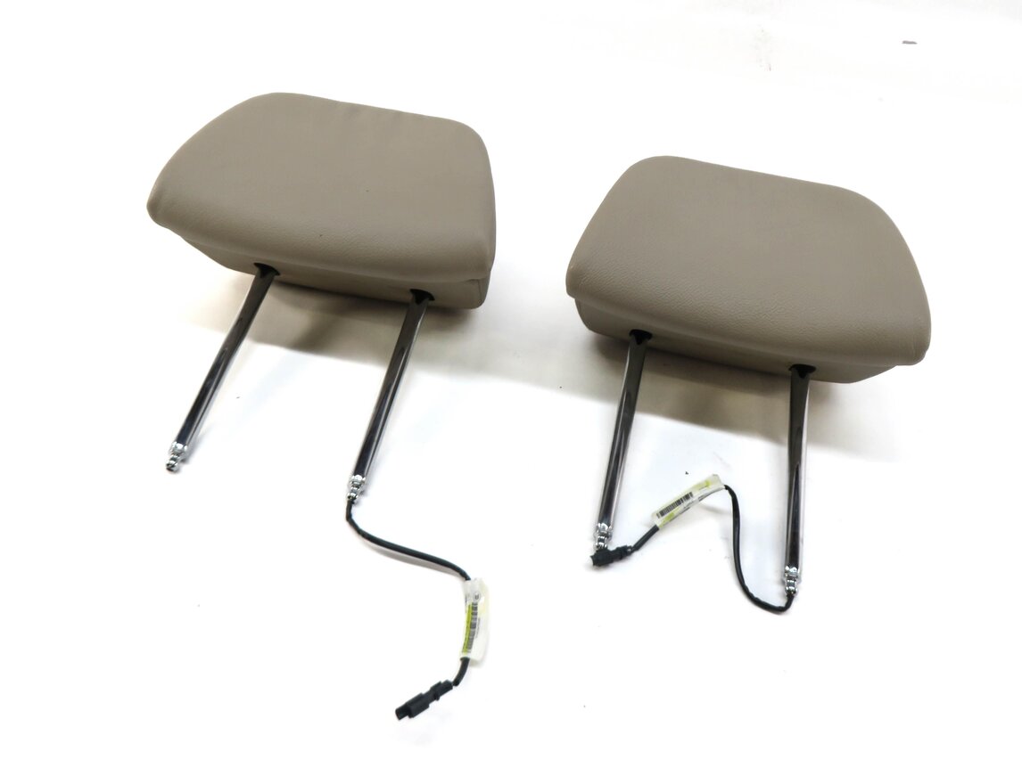2013 BMW X5 (E70) FRONT LEFT & RIGHT SEAT HEADREST SET-2 (OYSTER LEATHER)