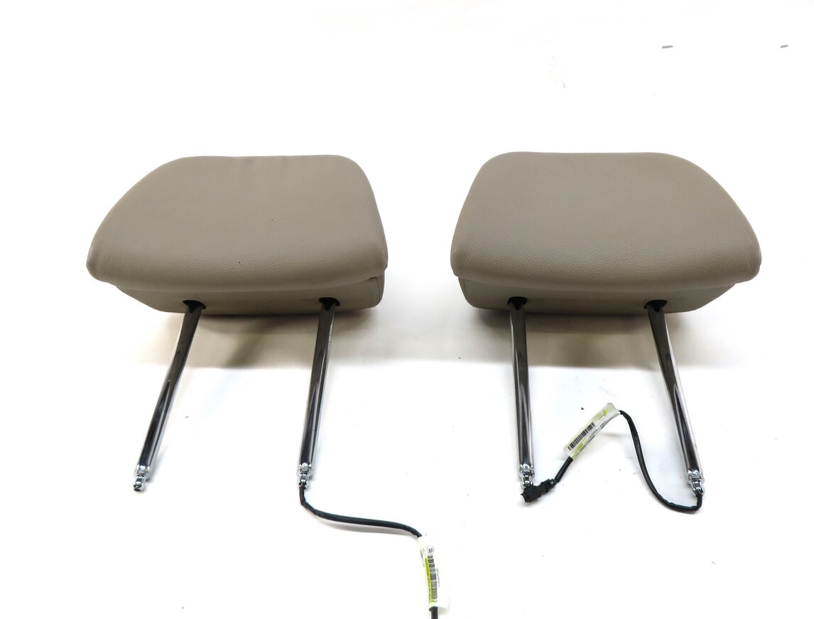 Thumbnail 2: 2013 BMW X5 (E70) FRONT LEFT & RIGHT SEAT HEADREST SET-2 (OYSTER LEATHER)