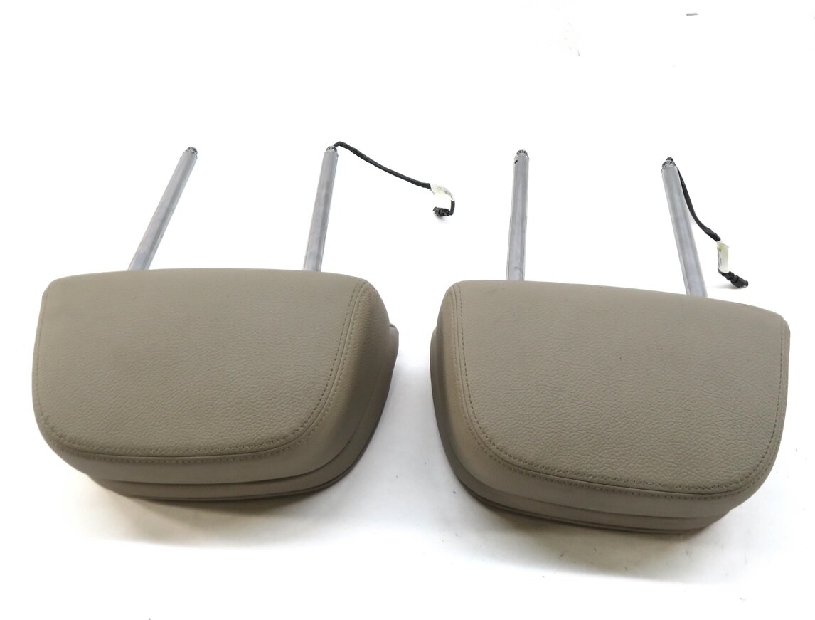 Thumbnail 4: 2013 BMW X5 (E70) FRONT LEFT & RIGHT SEAT HEADREST SET-2 (OYSTER LEATHER)