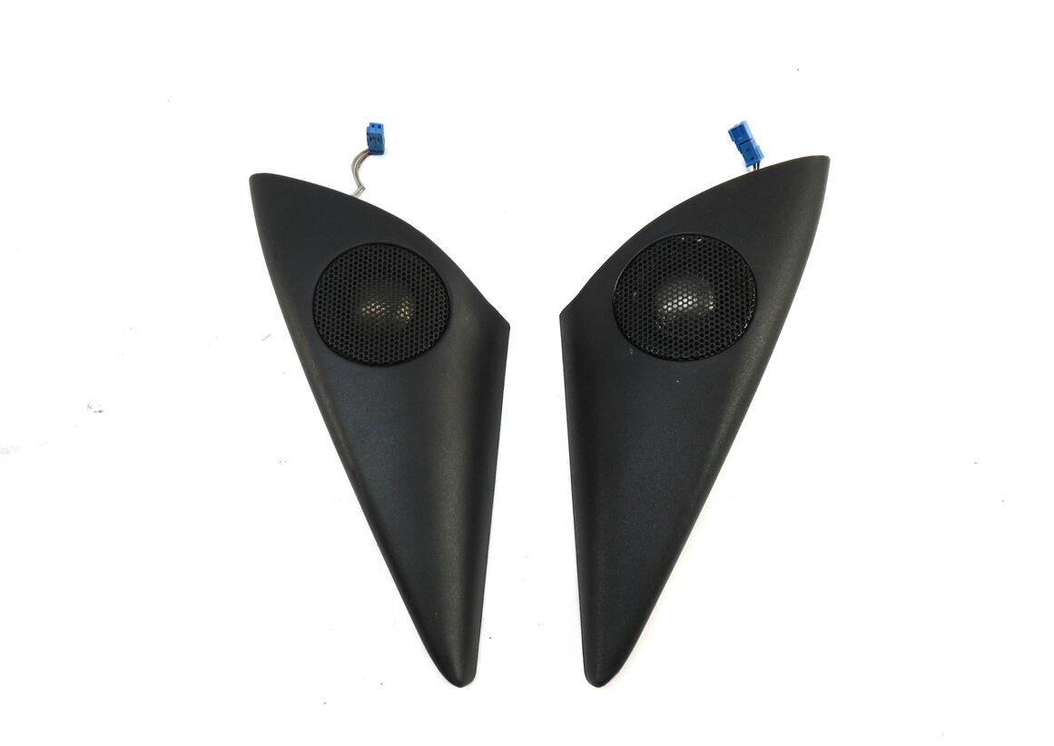 Thumbnail 2: 2006 BMW Z4si E85 DOOR UPPER PILLAR TRIANGLE TWEETER SPEAKER SET/2 w/ TRIM BLACK