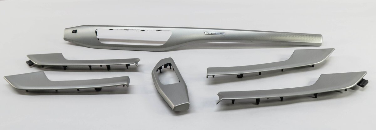 Thumbnail 2: 2017 AUDI A4 (B9 8W) DASH DOOR CONSOLE TRIM PANEL SET (ALUMINUM ELLIPSE 5TT)