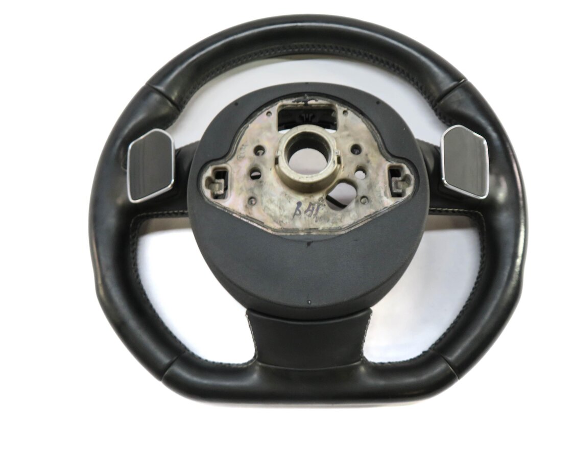 Thumbnail 6: 2014 AUDI S4 (B8 8K) 3-SPOKE FLAT BOTTOM SPORT STEERING WHEEL w/ PADDLES