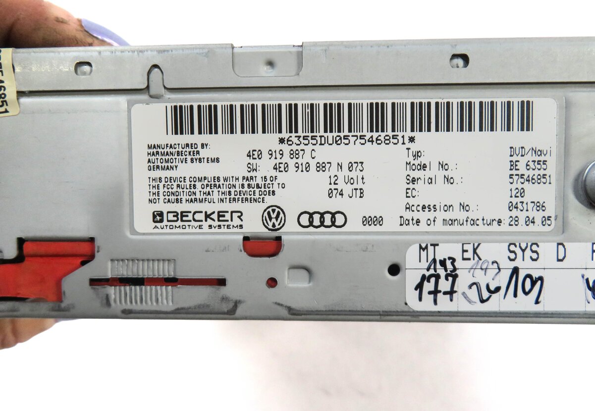 Thumbnail 5: 2006-2010 AUDI A6 S6 A8 S8 (C6 D3) MMI GPS NAVIGATION DVD READER DISC DRIVE