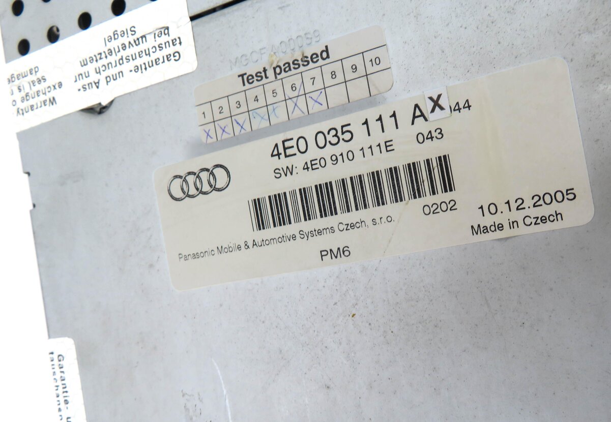 Thumbnail 7: 2003-2009 AUDI A6 S6 A8 (C5 D3) RADIO STEREO 6-DISC CD CHANGER PLAYER READER