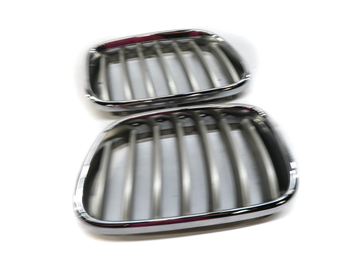 2011-2017 BMW X3 (F25) FRONT LEFT & RIGHT HOOD KIDNEY GRILLE SET (TITANIUM FINS)