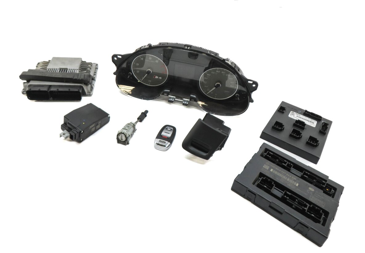 2013-2014 AUDI S4 (B8 8K) 3.0L CGXC ENGINE ECM BCM IMMOBILIZER MODULE KEY SET
