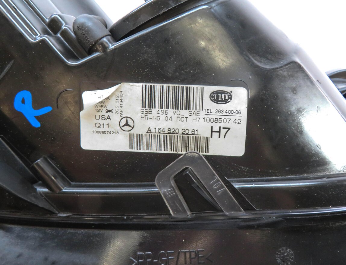 Thumbnail 6: 2011-2012 MERCEDES GL350 GL450 (X164) RIGHT FRONT HALOGEN HEADLIGHT LIGHT LAMP