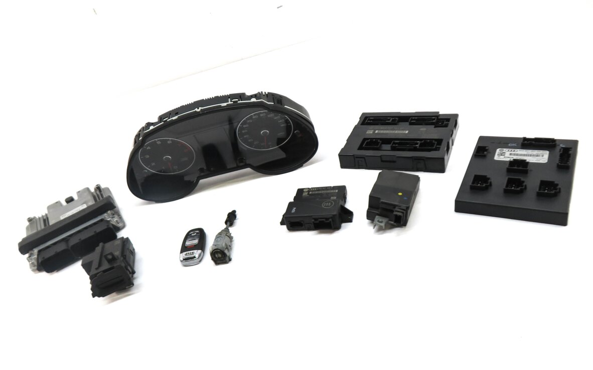 Thumbnail 1: 2013 AUDI Q5 (B8 8R) 2.0L CPMA TURBO ENGINE ECM BCM IMMOBILIZER MODULE KEY SET