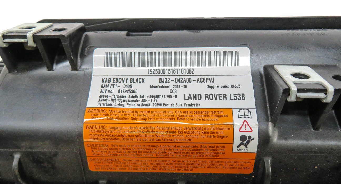 Thumbnail 5: 2012-2019 RANGE ROVER EVOQUE (L538) LEFT DRIVER KNEE AIRBAG AIR BAG (BLACK)