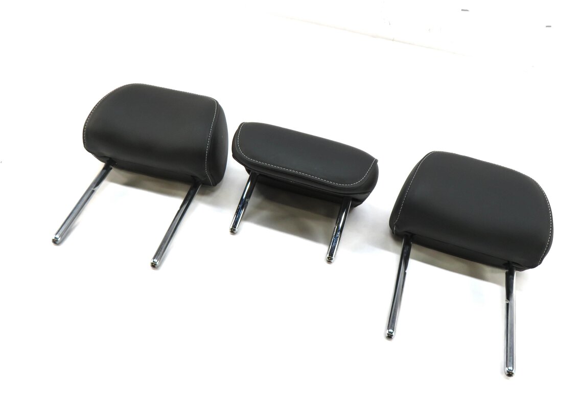 2013 AUDI S4 (B8 8K) REAR SEAT LEFT CENTER RIGHT HEADREST SET (BLACK / SILVER)