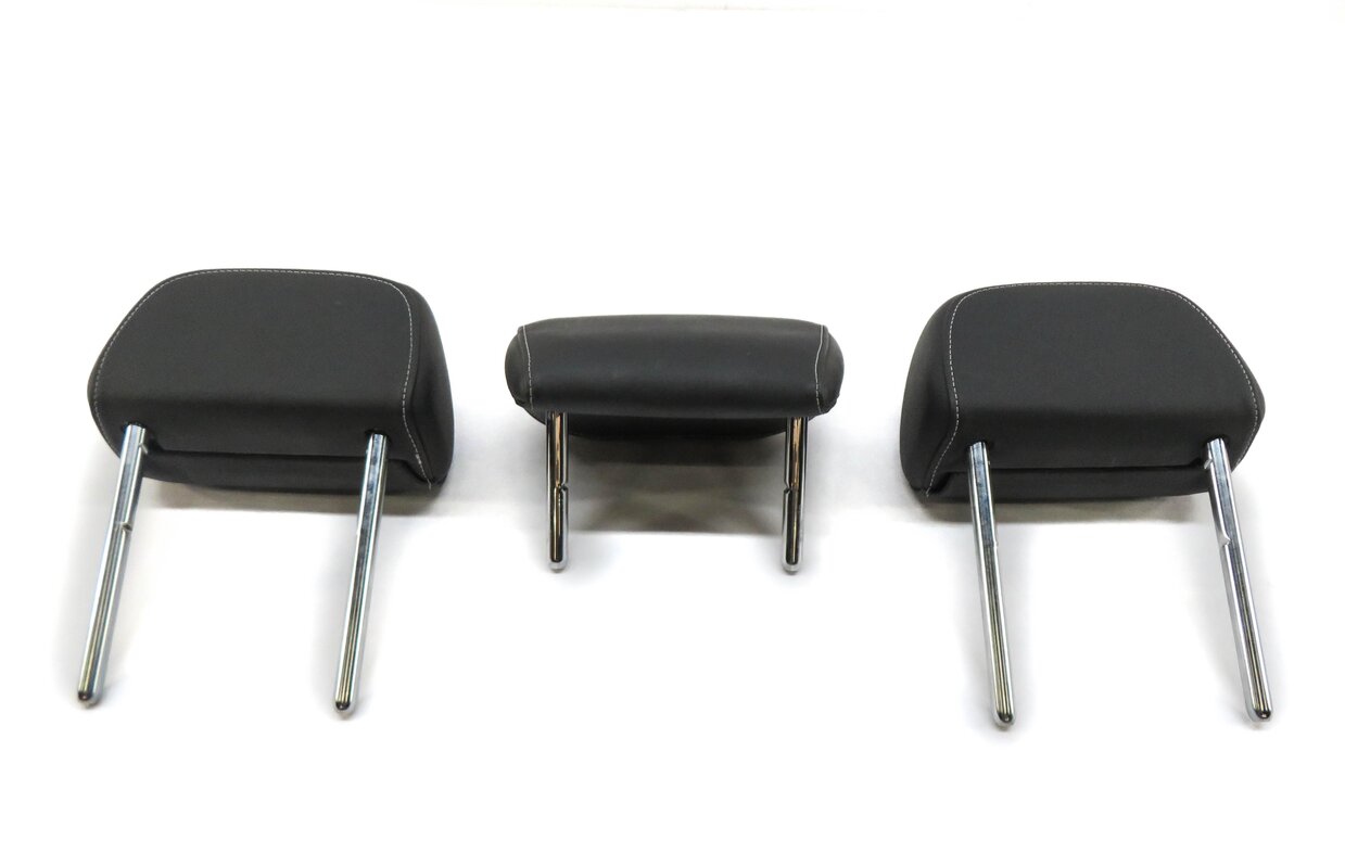 Thumbnail 5: 2013 AUDI S4 (B8 8K) REAR SEAT LEFT CENTER RIGHT HEADREST SET (BLACK / SILVER)