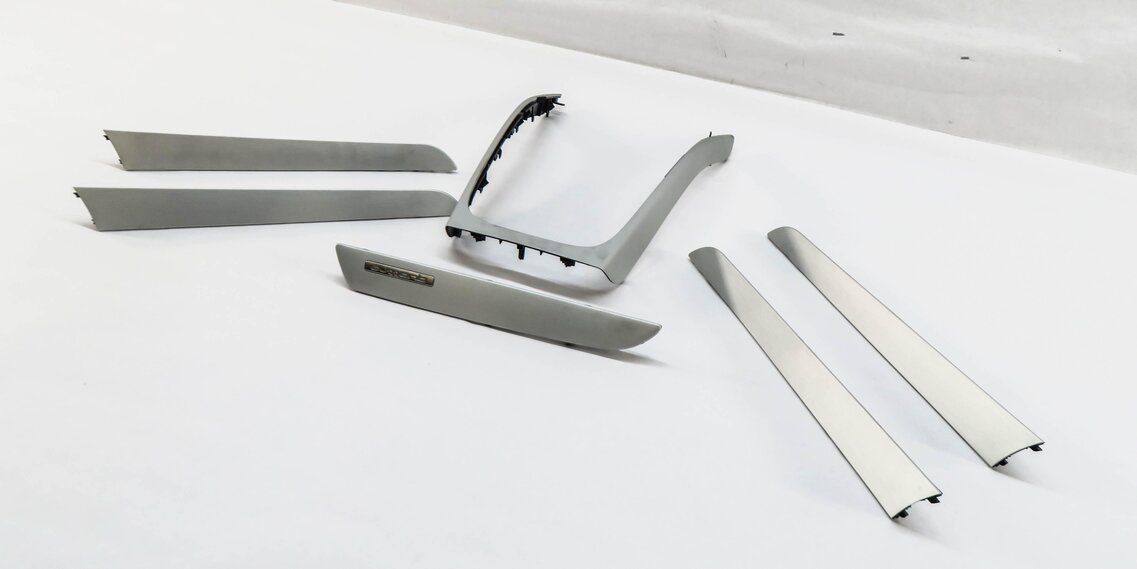 Thumbnail 9: 2013 AUDI S4 (B8 8K) DASH DOOR CONSOLE BRUSHED STEEL INTERIOR TRIM SET-6