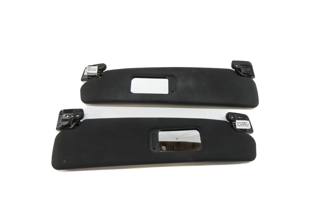 Thumbnail 3: 2003-2008 BMW Z4 (E85) FRONT LEFT & RIGHT SUN VISOR SUNVISOR SET (BLACK LEATHER)
