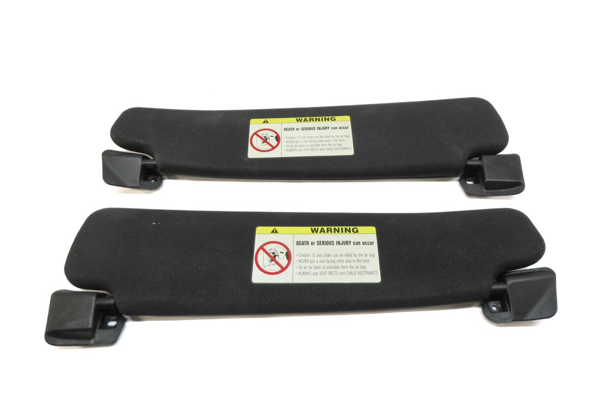 Thumbnail 4: 2003-2008 BMW Z4 (E85) FRONT LEFT & RIGHT SUN VISOR SUNVISOR SET (BLACK LEATHER)