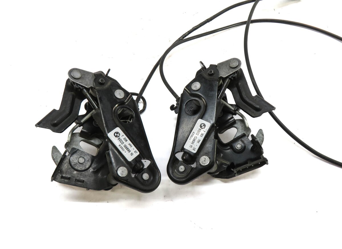 Thumbnail 4: 2011 BMW 550iGT (F07) FRONT LEFT & RIGHT LOWER HOOD LOCK LATCH SET w/ CABLE