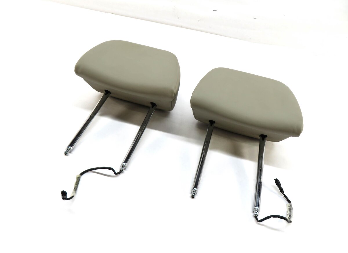 10-13 BMW 535iGT 550iGT (F07) FRONT LEFT & RIGHT ACTIVE SEAT HEADREST SET IVORY
