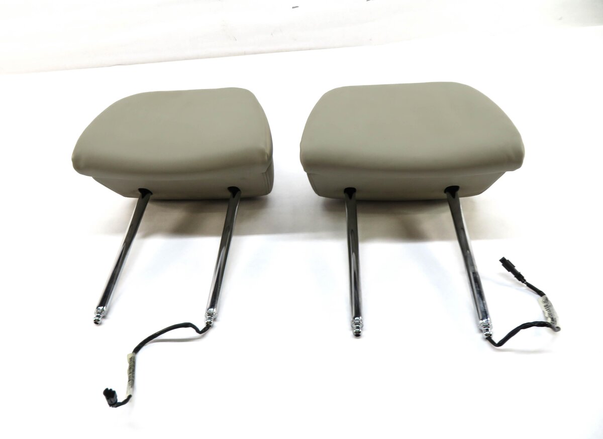 Thumbnail 2: 10-13 BMW 535iGT 550iGT (F07) FRONT LEFT & RIGHT ACTIVE SEAT HEADREST SET IVORY
