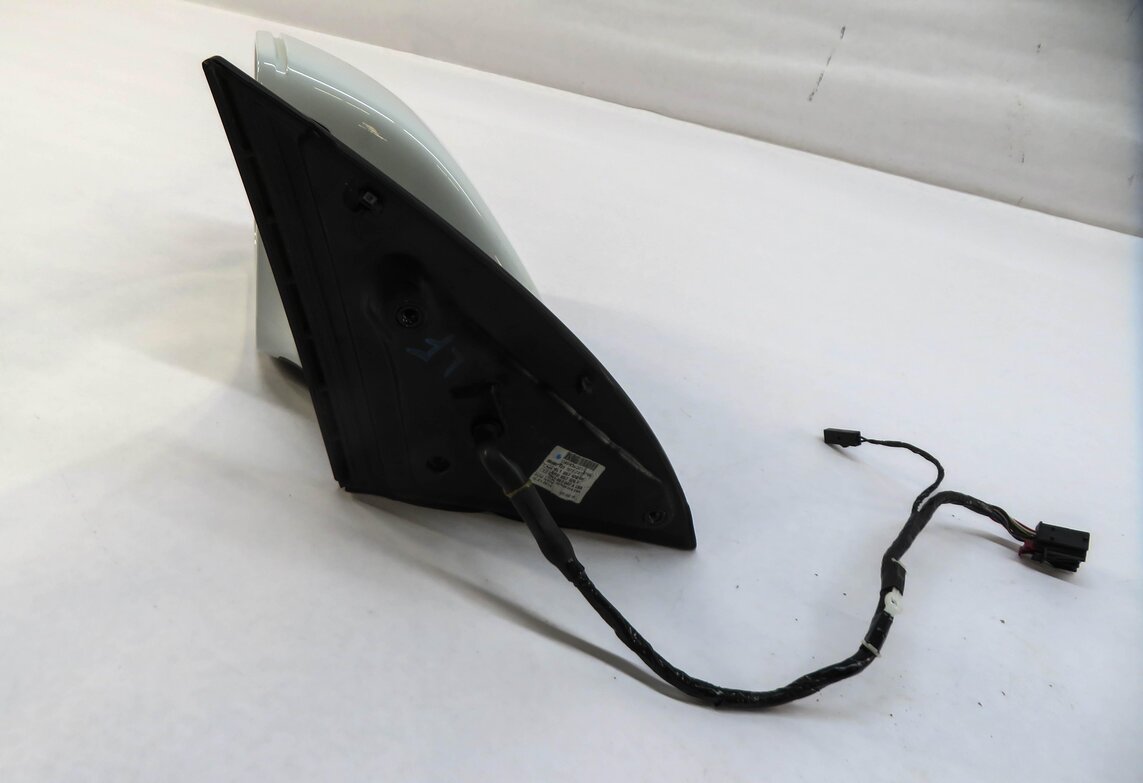 Thumbnail 4: 2013-2015 AUDI Q7 (4L) LEFT DRIVER P-FOLD BLIND SPOT DOOR MIRROR (CARRARA WHITE)