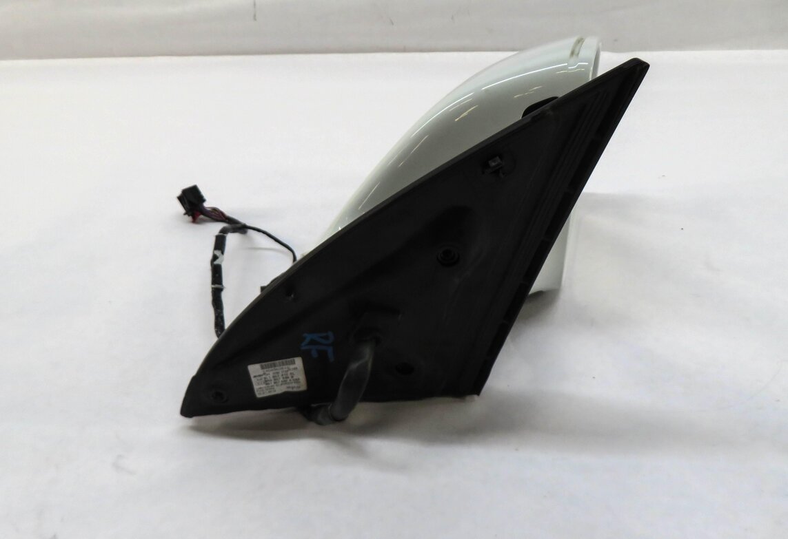 Thumbnail 4: 13-15 AUDI Q7 (4L) RIGHT PASSENGER P-FOLD BLIND SPOT DOOR MIRROR CARRARA WHITE