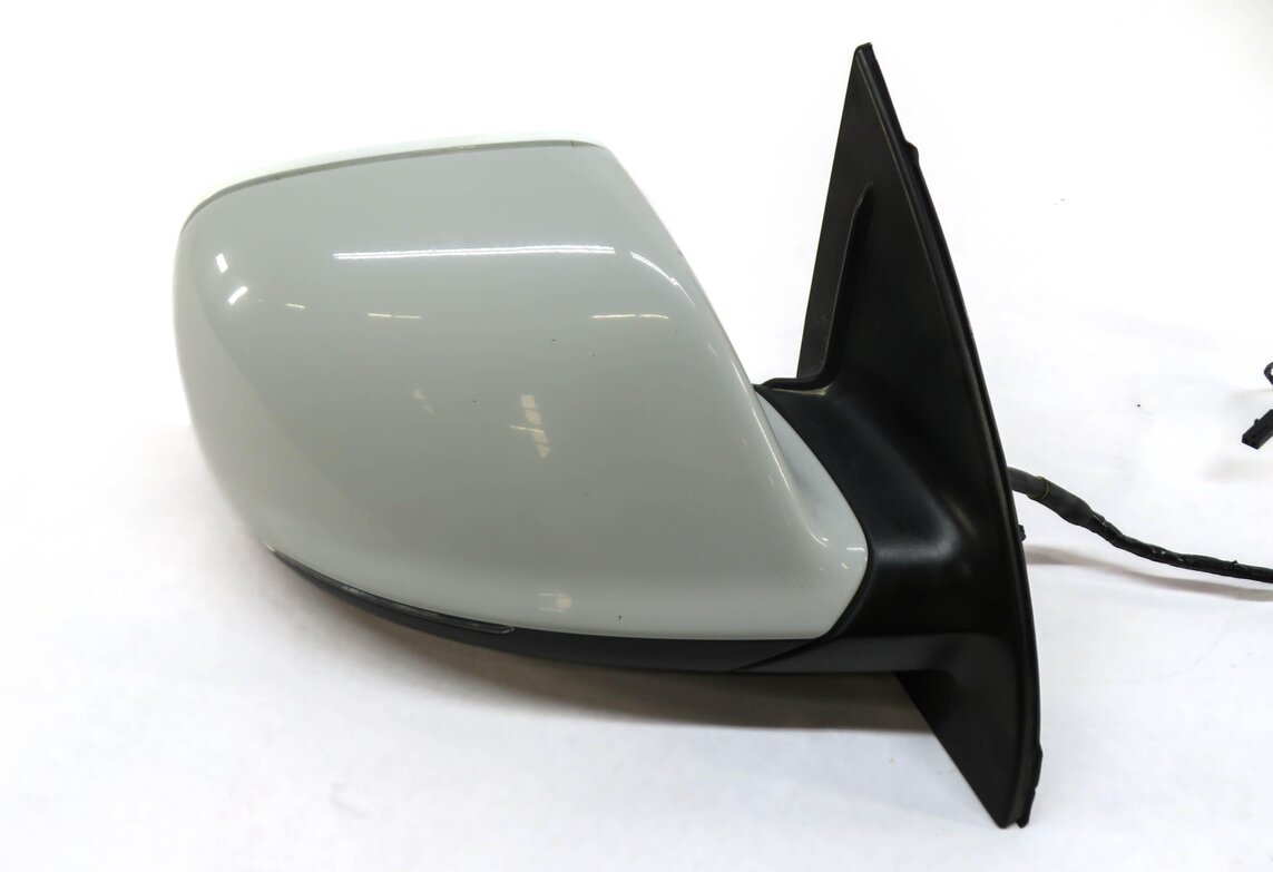Thumbnail 5: 13-15 AUDI Q7 (4L) RIGHT PASSENGER P-FOLD BLIND SPOT DOOR MIRROR CARRARA WHITE
