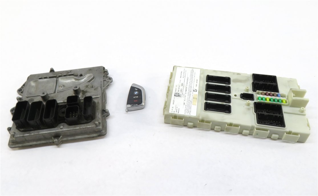 Thumbnail 2: 2014-2018 BMW X5 (F15) 3.0L N55 ENGINE BODY CONTROL ECM BCM MODULE KEY FOB SET