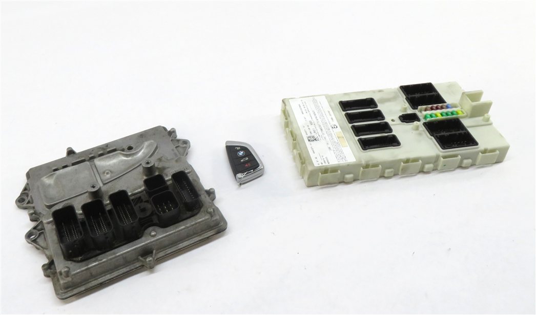 Thumbnail 3: 2014-2018 BMW X5 (F15) 3.0L N55 ENGINE BODY CONTROL ECM BCM MODULE KEY FOB SET