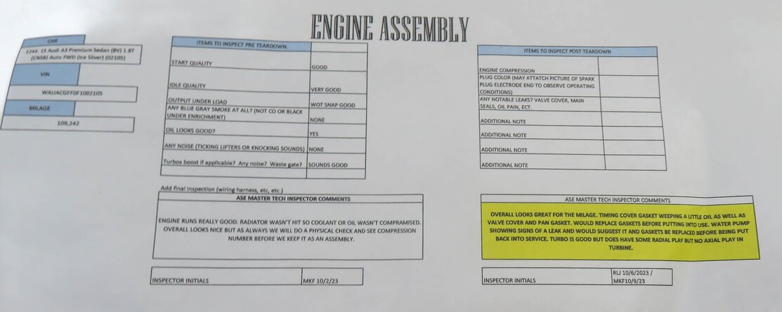 Thumbnail 7: 15-16 VW GOLF / AUDI A3 (8V) 1.8L CNSB ENGINE ASSEMBLY (ASE TESTED & VIDEO 109k)