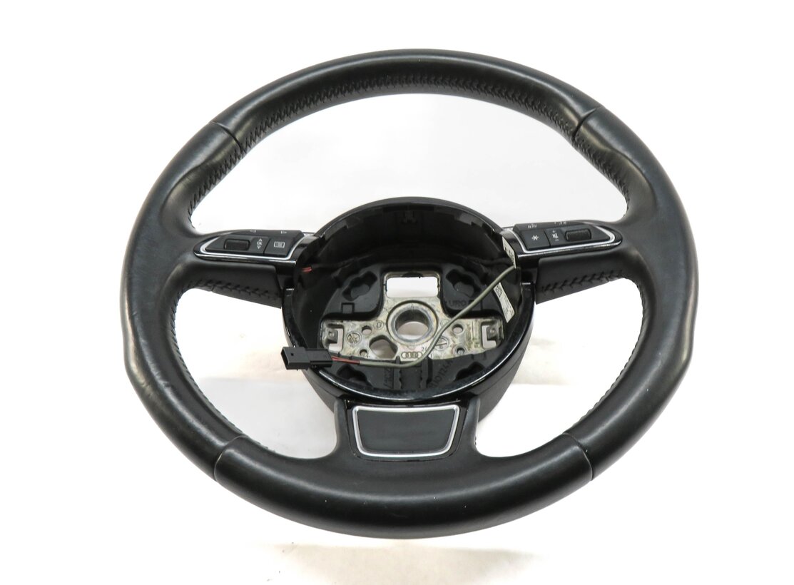 Thumbnail 4: 15-16 AUDI A3 (8V) LEFT DRIVER 3-SPOKE SPORT STEERING WHEEL w/ SWITCHES (BLACK)