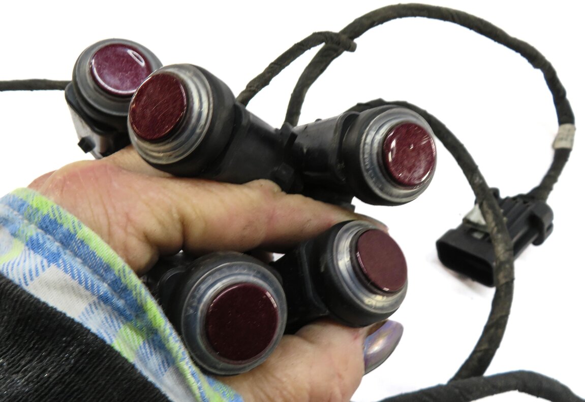 Thumbnail 3: 2008 MERCEDES GL450 (X164) FRONT PDC PARK DISTANCE SENSOR SET w/ HARNESS (RED)