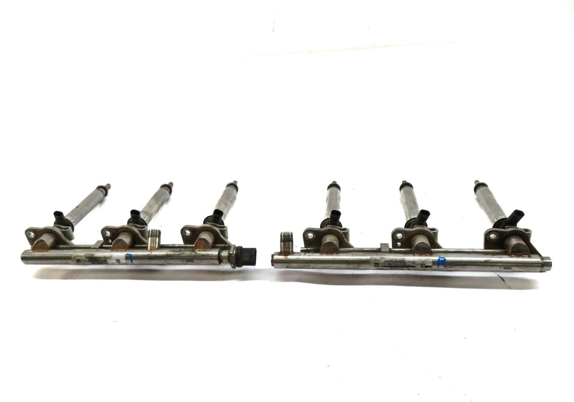 Thumbnail 2: 2014 MERCEDES E350 (W212) 3.5L M276 ENGINE FUEL INJECTOR SET w/ RAILS