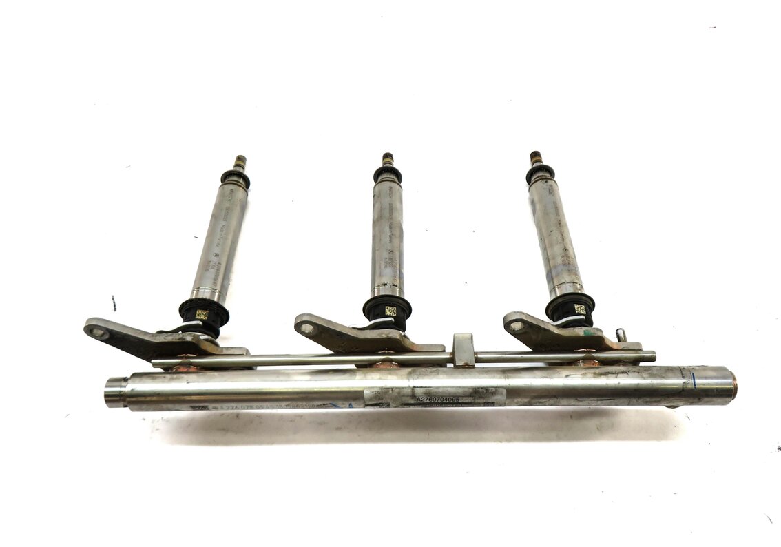 Thumbnail 4: 2014 MERCEDES E350 (W212) 3.5L M276 ENGINE FUEL INJECTOR SET w/ RAILS