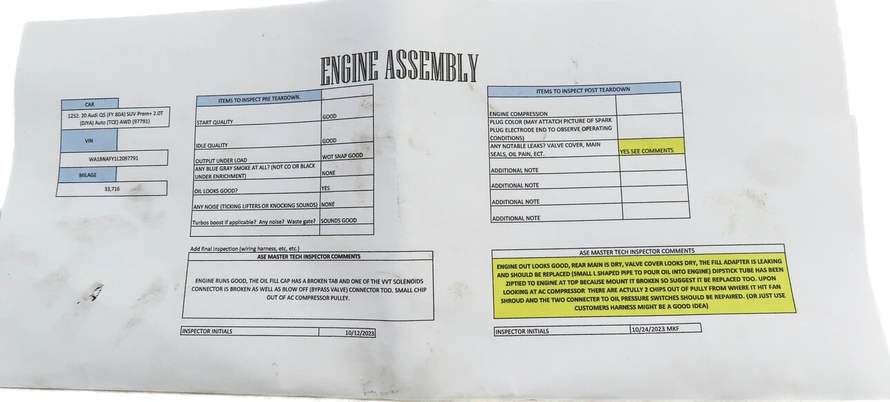 Thumbnail 8: 2019-2020 AUDI Q5 (FY 80A) 2.0L DJYA ENGINE ASSEMBLY (ASE TESTED & VIDEO!!! 33k)