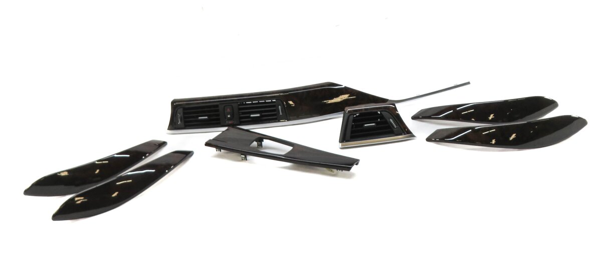 2014 BMW 328i (F30) DASH DOOR CONSOLE WOOD GRAIN TRIM PANEL SET (BURR WALNUT)