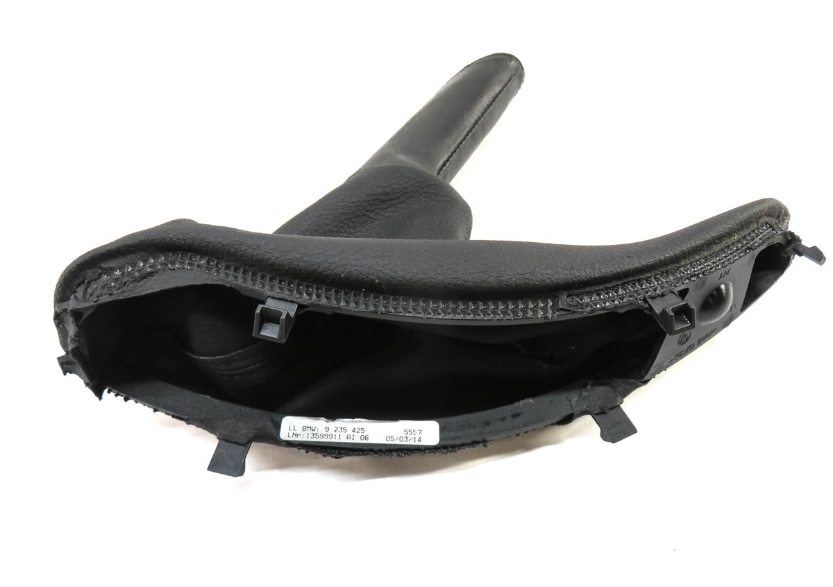 Thumbnail 4: 2014 BMW 328i (F30) EMERGENCY PARKING BRAKE HANDLE COVER BOOT (BLACK LEATHER)