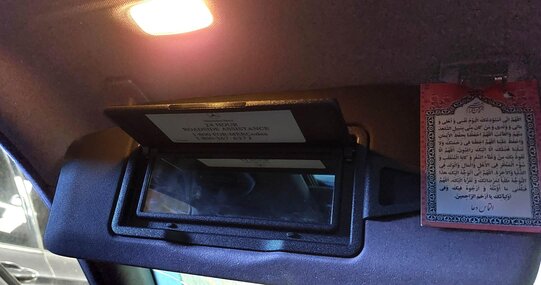 Thumbnail 2: 08-14 MERCEDES C230 C250 C300 C350 C63 FRONT LEFT & RIGHT SUNVISOR SET (BLACK)