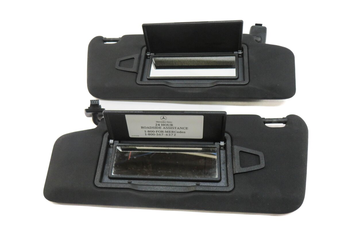 Thumbnail 6: 08-14 MERCEDES C230 C250 C300 C350 C63 FRONT LEFT & RIGHT SUNVISOR SET (BLACK)