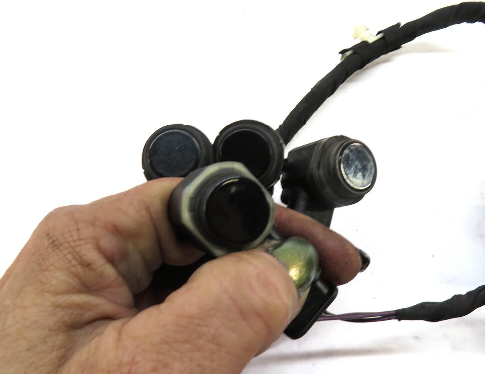 Thumbnail 3: 10 AUDI Q7 (4L) REAR PDC PARK DISTANCE SENSOR SET 4 (BLACK) w/ HARNESS