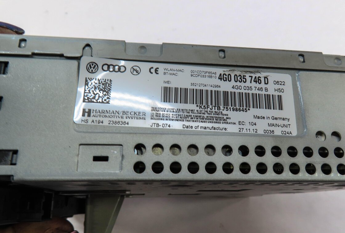 Thumbnail 7: 2012-2015 AUDI A6 A7 (C7 4G8) RADIO STEREO MMI SIM SD MULTIMEDIA DVD CD PLAYER