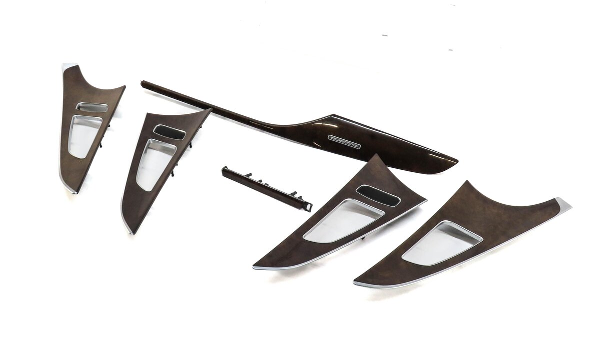 Thumbnail 1: 2013 AUDI A6 (C7) INTERIOR DASH & DOOR TRIM PANEL SET-6 (DARK BROWN WALNUT WOOD)
