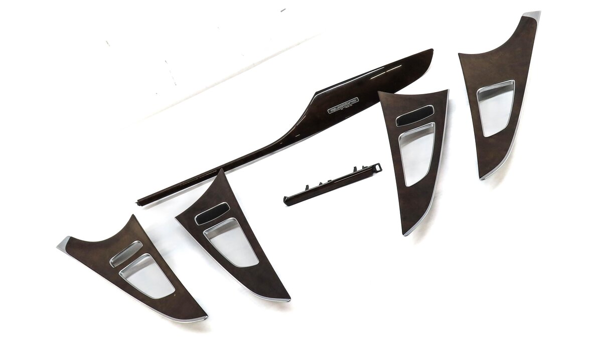 Thumbnail 10: 2013 AUDI A6 (C7) INTERIOR DASH & DOOR TRIM PANEL SET-6 (DARK BROWN WALNUT WOOD)
