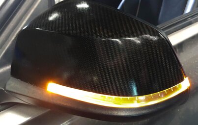 Thumbnail 2: 13-19 BMW 328i 330i 335i 340i (F30) LEFT PFOLD HEAT AUTODIM DOOR MIRROR (CARBON)