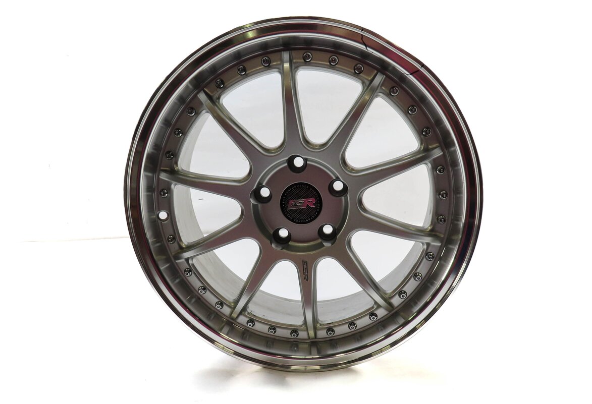 Thumbnail 3: ESR CS12 18x8.5 5x120 HYPER SILVER 30mm MACHINED LIP ALUMINUM WHEEL RIM