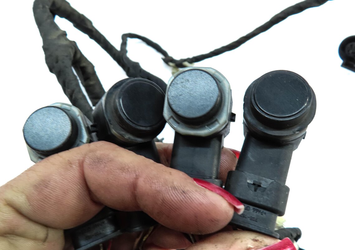 Thumbnail 4: 2008 AUDI Q7 (4L) REAR PDC PARK DISTANCE SENSOR SET w/ HARNESS (QUARTZ GRAY Q4)