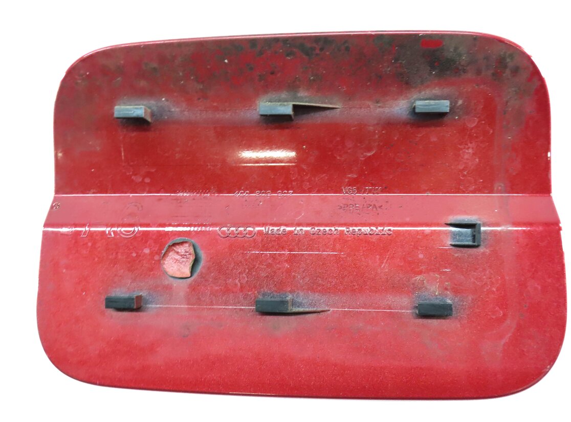 Thumbnail 4: 2012-2018 AUDI A6 S6 (C7) FUEL TANK DOOR LID COVER TRIM w/ HOUSING (GARNET RED)